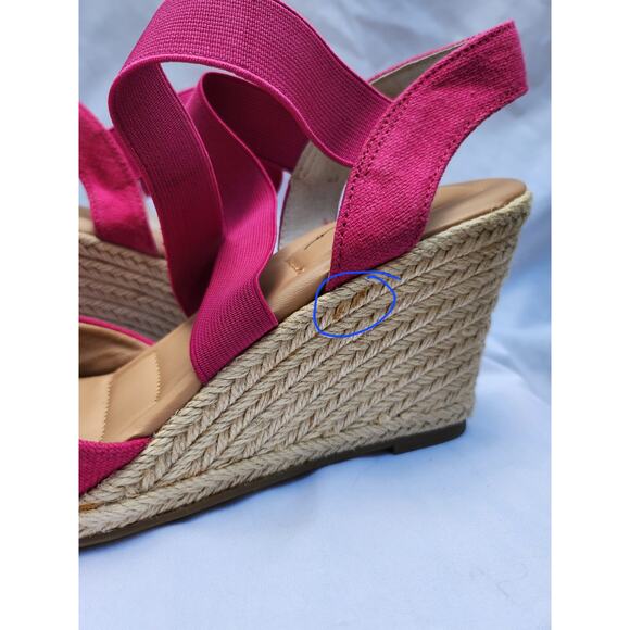 Me Too Hot Pink Brinley Espadrilles/Comfort Wedge Women's 10 - Picture 8 of 12